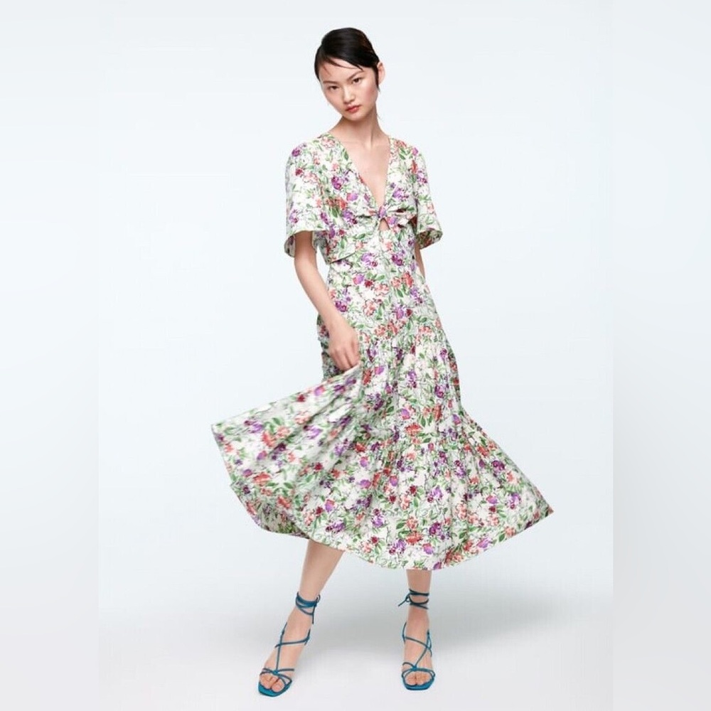 Zara Floral Maxi Dress - Multicolor